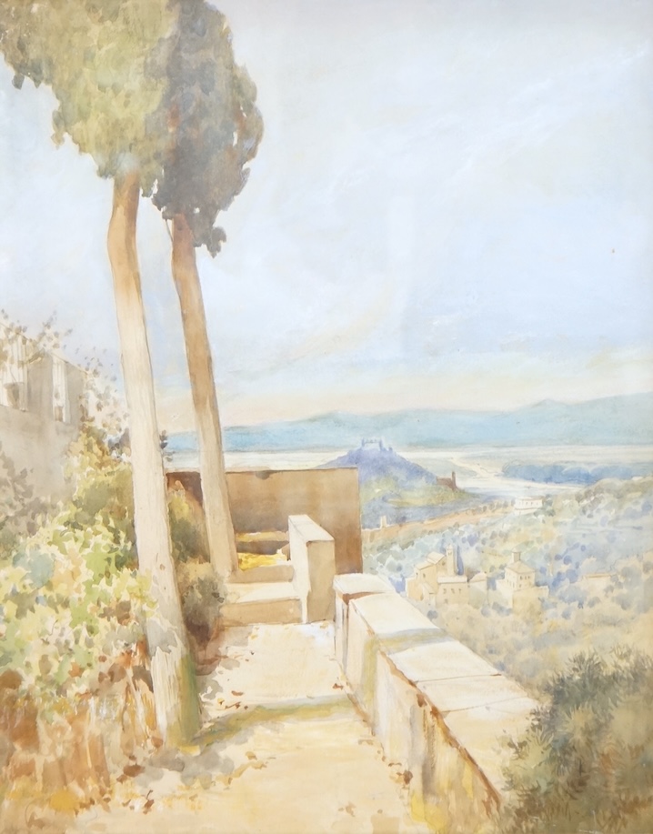 20th century, Continental School, Italian view with villas, unsigned, 60 x 49cm, gilt frame